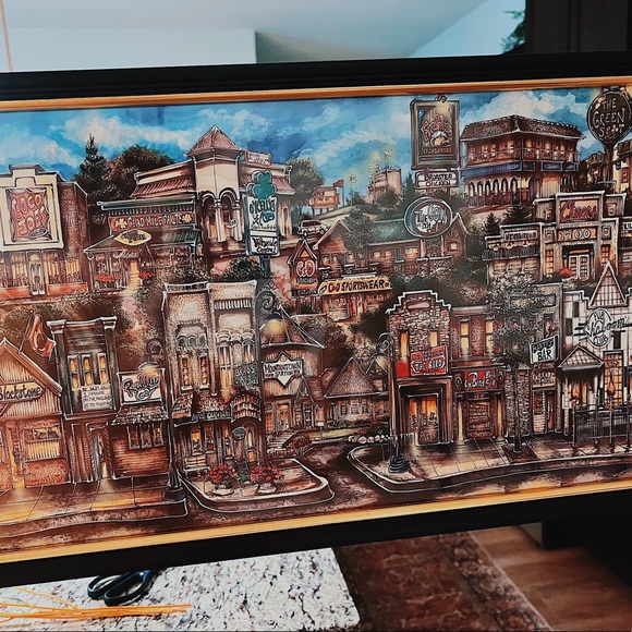 Mt. Pleasant, MI - Central Michigan University College Bars Memorophilia Art - Picture 1 of 2